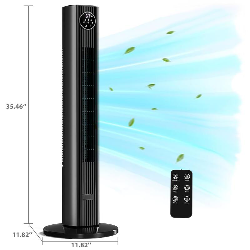 R.W.FLAME 36" Bladeless Tower Fan with Remote 🌀 + Foldable 3-in-1 USB Fan 🎁
