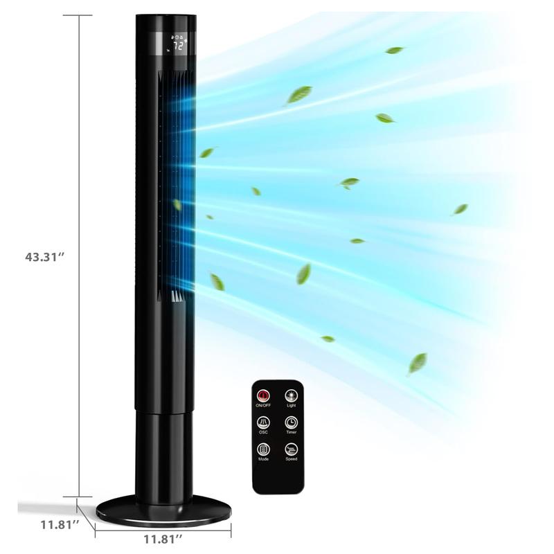 R.W.FLAME 36" Bladeless Tower Fan with Remote 🌀 + Foldable 3-in-1 USB Fan 🎁