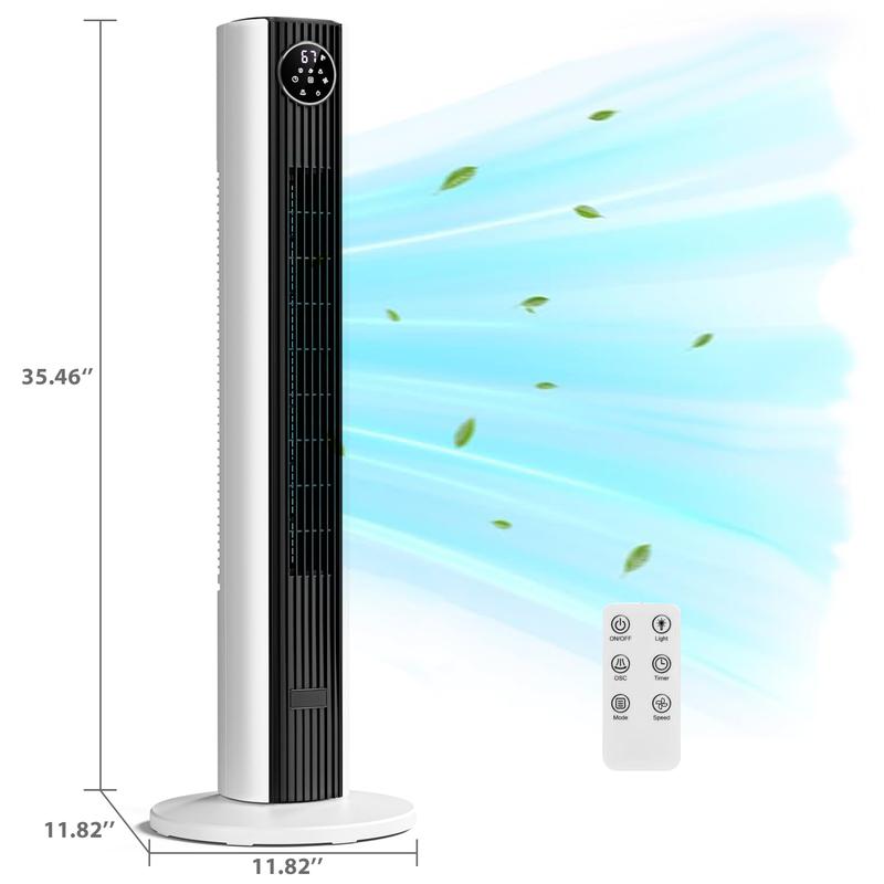 R.W.FLAME 36" Bladeless Tower Fan with Remote 🌀 + Foldable 3-in-1 USB Fan 🎁