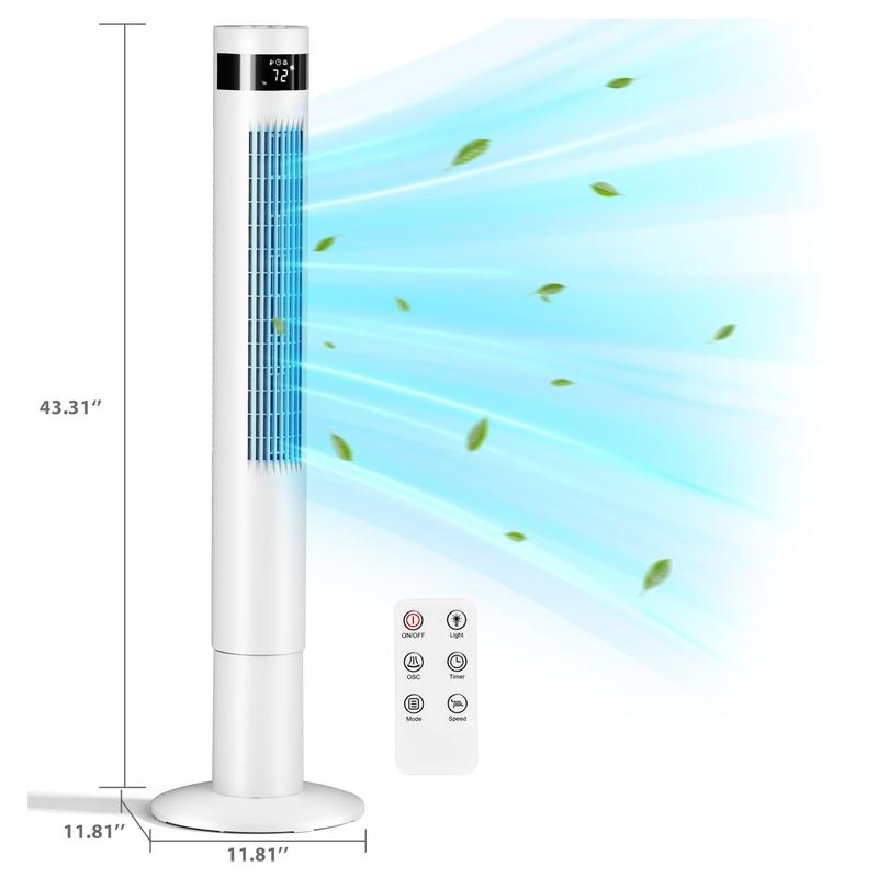 R.W.FLAME 36" Bladeless Tower Fan with Remote 🌀 + Foldable 3-in-1 USB Fan 🎁